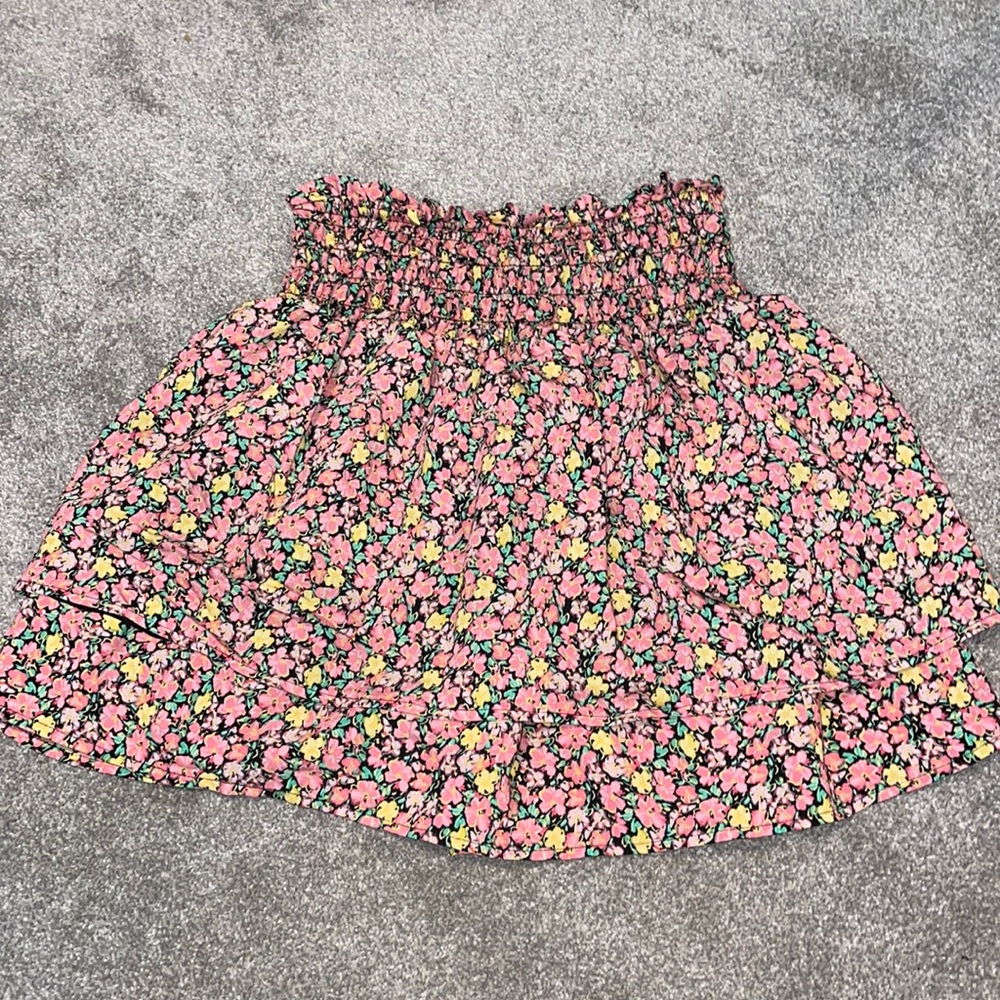 Pink floral skirt